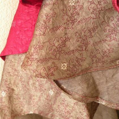 B100 Vintage Silk Magic 20 Wrap Skirt Halter Tube..