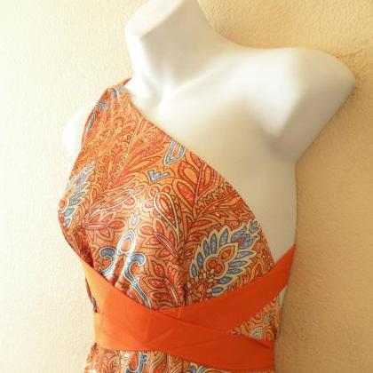 1d94 Orange Versatile Silk Multi Wear Scarf Long..