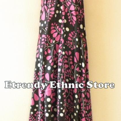 2d112 Pink Versatile Silk Multi Wear Scarf Long..