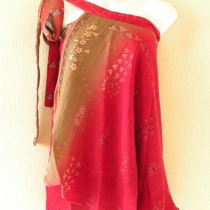 B125 Vintage Silk Magic 20 Inch Length Wrap Skirt..