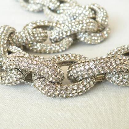SILVER Chunky Classic Pave Link Cha..