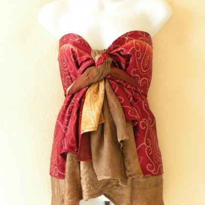 B130 Vintage Silk Magic 20 Length Wrap Skirt..