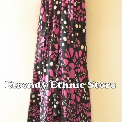 2d5112 Pink Versatile Silk Multi Wear Scarf Long..