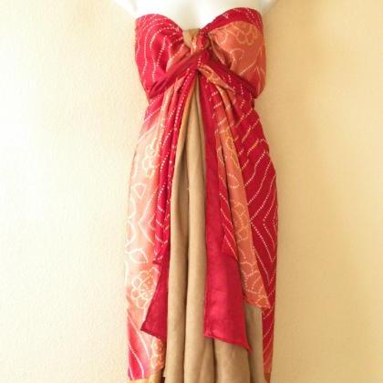E693 Vintage Silk Magic 36 Inch Length Long Wrap..