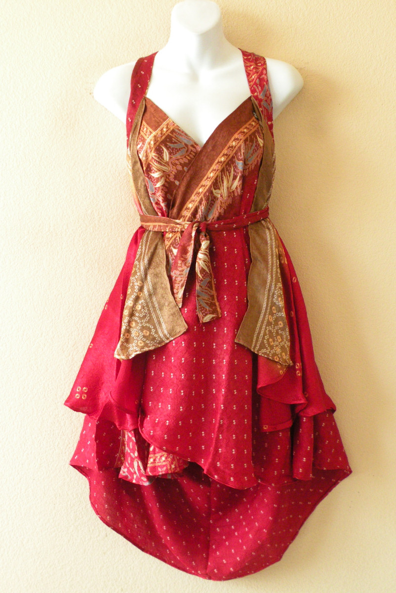 P150 Vintage Silk Magic 24 Length Wrap Skirt Halter Tube Mini Dress + Dvd