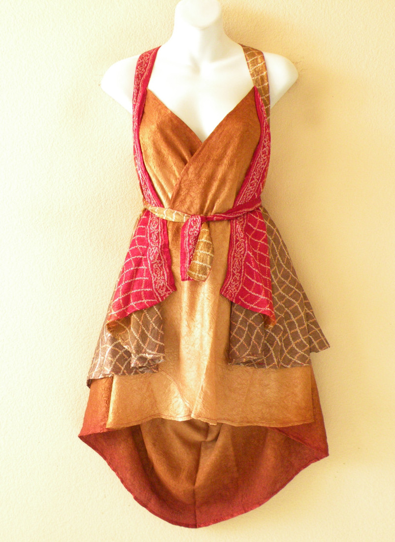 S113 Vintage Silk Magic 22" Length Wrap Skirt Halter Tube Dress + Dvd