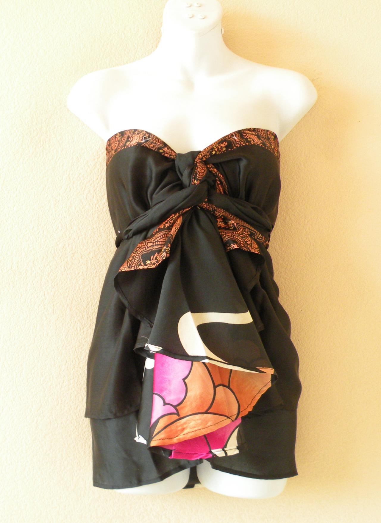B119 Vintage Silk Magic 20" Length Long Wrap Skirt Halter Tube Maxi Dress + Dvd