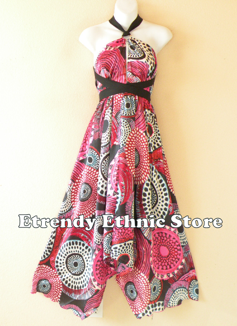 1D113 Pink Versatile Silk Multi Wear Scarf Long Maxi Halter Dress Maternity