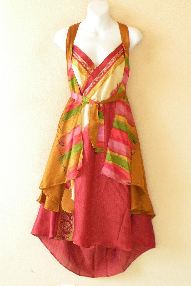 M678 Vintage Silk Magic 30 Inch Length Long Wrap Skirt Halter Tube Maxi Dress + Dvd