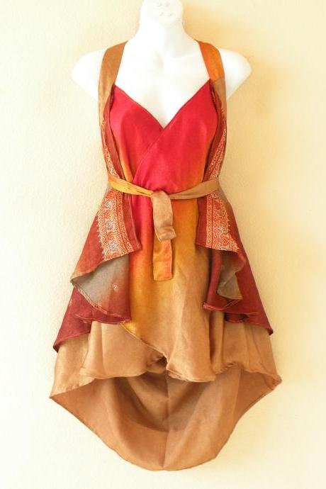 B127 Vintage Silk Magic 20&amp;amp;amp;quot; Length Wrap Skirt Halter Tube Mini Dress + Dvd
