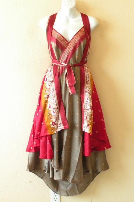 L58 Vintage Silk Magic 34" Length Long Wrap Skirt Halter Tube Maxi Dress + DVD