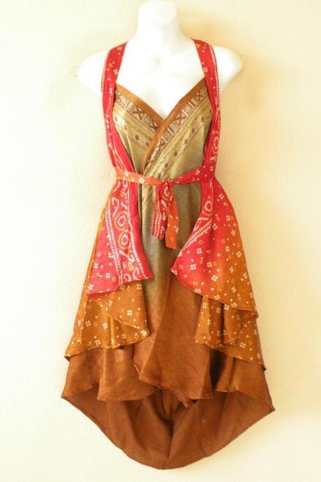 P70 Vintage Silk Magic 24" Length Long Wrap Skirt Halter Tube Maxi Dress + DVD