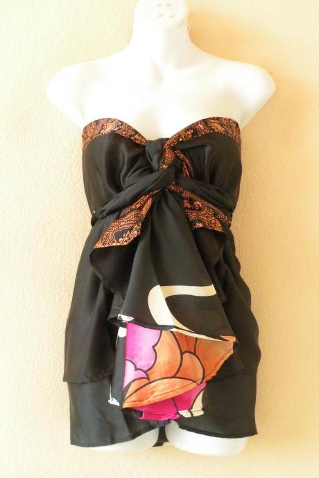 B119 Vintage Silk Magic 20&amp;amp;amp;quot; Length Long Wrap Skirt Halter Tube Maxi Dress + Dvd