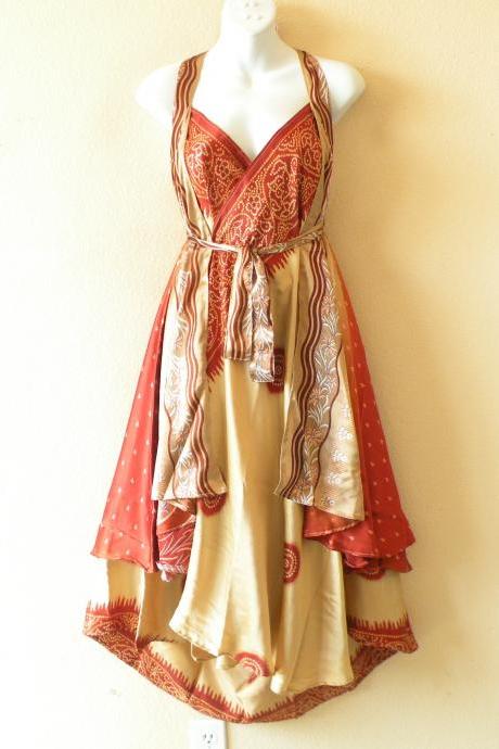L83 Vintage Silk Magic 34&amp;amp;amp;quot; Length Long Wrap Skirt Halter Tube Maxi Dress + Dvd