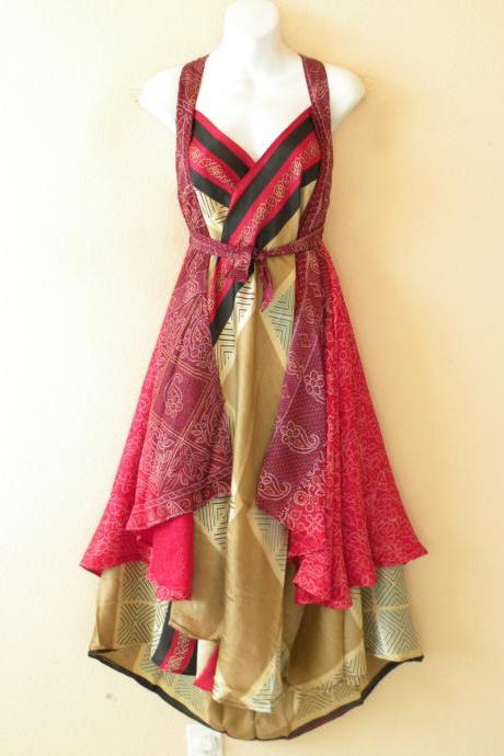 L577 Vintage Silk Magic 34 inch Length Long Wrap Skirt Halter Tube Maxi Dress + DVD