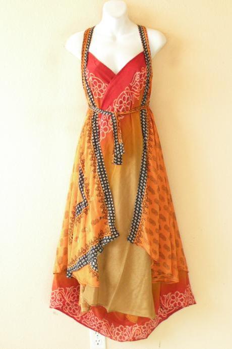 E526 Vintage Silk Magic 36" Length Long Wrap Skirt Halter Tube Maxi Dress + DVD
